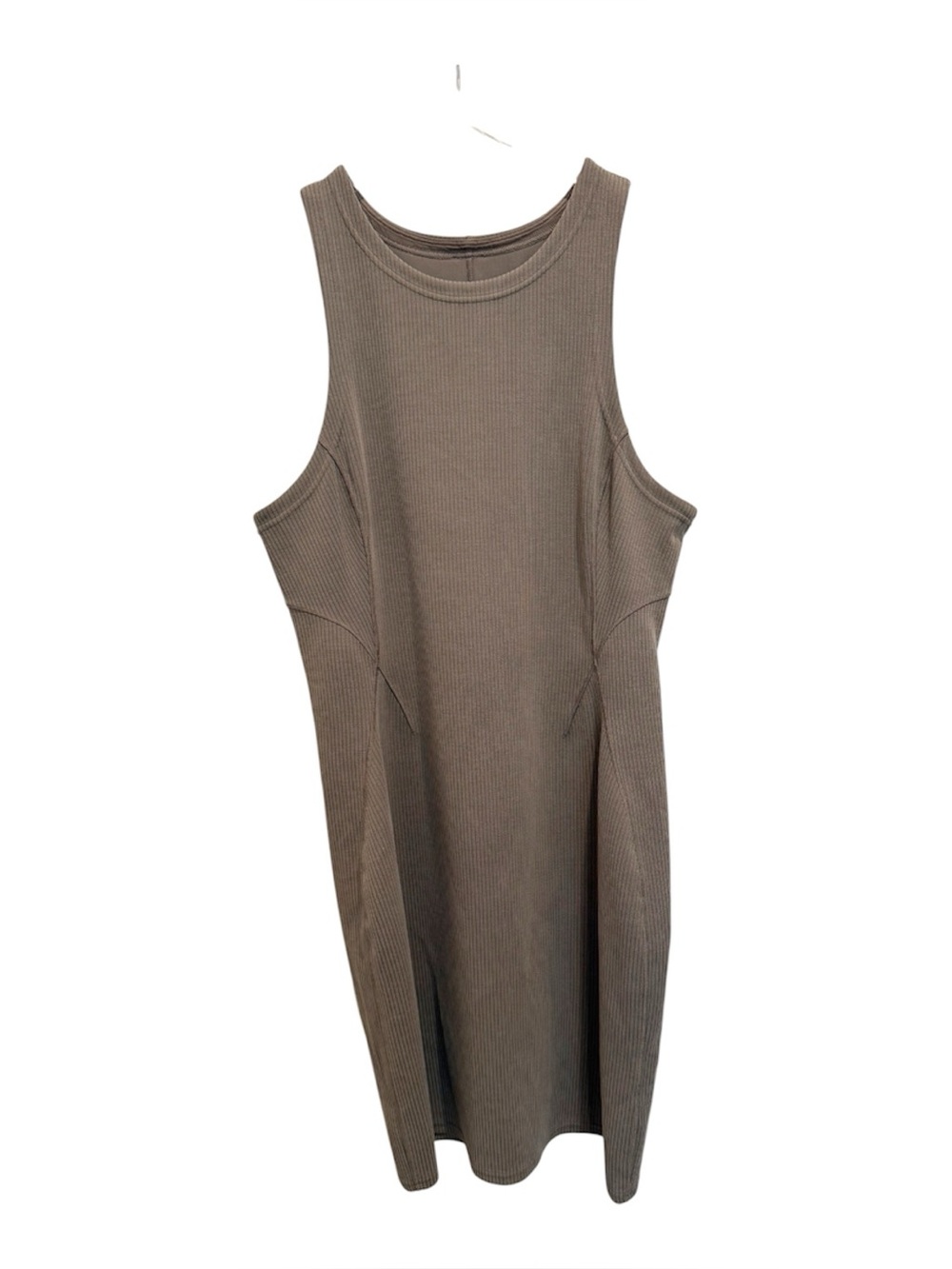 LULULEMON Ribbed Softstreme Slim-Fit Tank Top Dress in Nomad size 12
